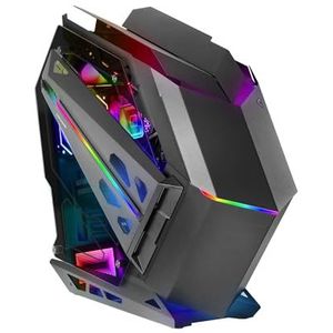 Mars Gaming MC-TITAN, Gaming Case RGB XXL ATX, Dubbele LED Strip ARGB Frontverlichting, Verlichting Hub + Afstandsbediening, Compatibel met ARGB Moederborden, Ondersteuning voor Vloeistofkoeling,Zwart