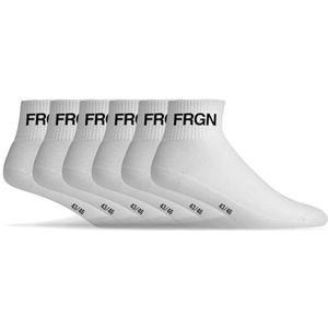 Herensokken, katoen, 6 stuks, sportsokken voor heren, duurzaam, zacht, Wit/Zwart, 39-42 EU