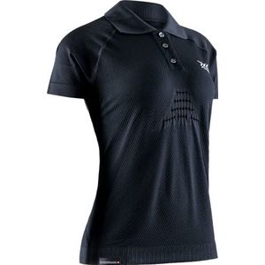 X-Bionic Dames Invent 4.0 Travel Polo Shirt korte mouwen, zwart/antraciet, L, Zwart/Antraciet, L