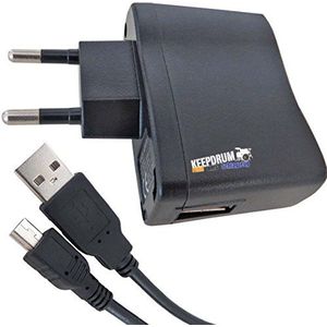 Keepdrum BS510 USB-adapter oplader 1000 mA + 1,5 m kabel mini-USB naar USB-A