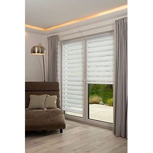 K-home 517667-2 Klemmfix dubbel rolgordijn Madrid zonder boren wit 50 x 150 cm (B x L)