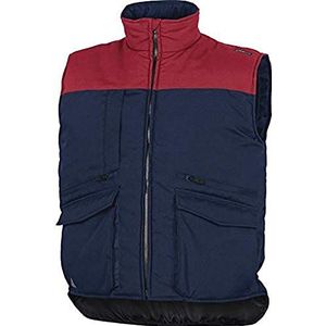 Deltaplus SIER2BR3X Vest met meerdere zakken, van polyester-katoen, marineblauw-rood, maat 3XL