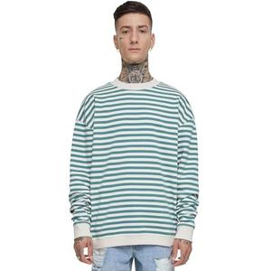 Urban Classics Gestreepte crewneck voor heren, wit zand/paleleaf, XXL