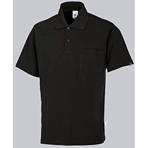 BP 1222-180-32-2XL uniseks poloshirt, 1/2 mouwen, polokraag met drukknoopband, lengte 70 cm, 200,00 g/m² puur katoen, zwart, 2XL