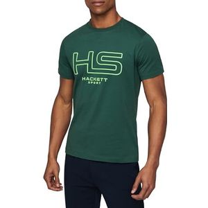 Hackett London Heren Mercerised Polo T-Shirt, Groen (Groen/Grijs), XL, Groen (Groen/Grijs), XL