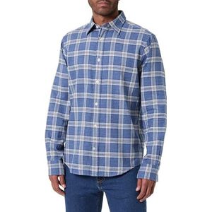 REG Flannel Melange Check Shirt, blauw, S