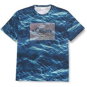 s.Oliver Big Size T-shirt voor heren, korte mouwen, blauw, groen, XXL, blauwgroen., XXL
