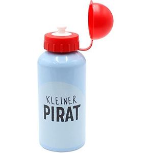 Kinderen drinkfles - pinguïn met spreuk - kleine piraat - H/Ø ca. 17,7 x 6,6 cm, roestvrij staal, inhoud 400 ml, deksel kunststof - BPA-vrij