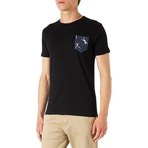 Frenchcool Heren T-shirt, met zak, maat XL, zwart