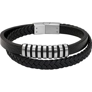 iXXXi Men Leren Heren armband Wyatt Zwart | 20.5cm