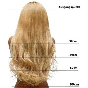 hair2heart Clip-in Extensions - 60 cm lengte - 130 g haargewicht - gegolfd - haarstukje, optisch als echt haar - 110 bordeaux