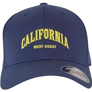 Mister Tee Heren Cap California Flexfit Cap, casual cap met gebogen klep voor mannen, maten XS/S - XXL, Donkerblauw, S/M