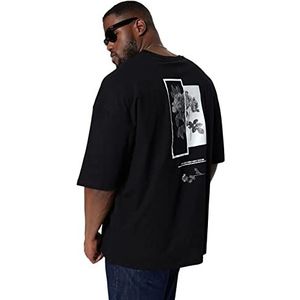 Trendyol Heren Man Oversize Basic Crew Neck Knit Plus Size T-shirt, Zwart, 3XL grote maten