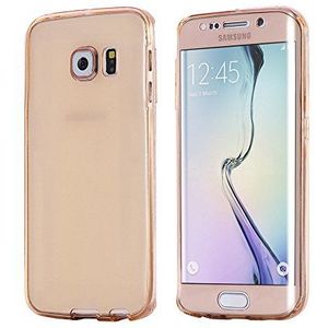Silica dmv040roségoud beschermhoesje goud roze siliconen voorkant met achterkant voor Samsung S7 Edge, kleur roze goud