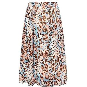 faina Damesrok met luipaardprint 19229625-FA010, beige meerkleurig, S, Beige meerkleurig, S