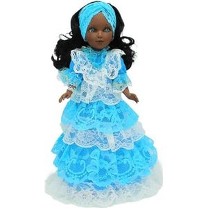 Folk Artesanía Mari's Mulatte pop Yemaya Vidal rode poppen origineel 41 cm collectie religieuze jurk Santera