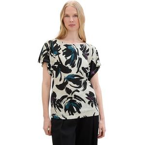TOM TAILOR T-shirt voor dames, 35285 - donkerblauw bloemendesign, L