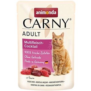 animonda Carny Volwassen kattenvoer, nat voer voor volwassen katten, verse zakken, multivleescocktail, 12 x 85 g