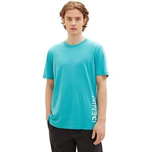 Tom Tailor Denim heren 1036963 T-Shirt, 31044 - Deep Turquoise, M