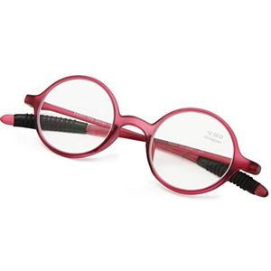 EnzoDate Retro-bril Onbreekbaar Flexibel + 1,0 tot + 3,5 Rond Frame Pocket Reader Geek Nerd Presbyopie Leesbril