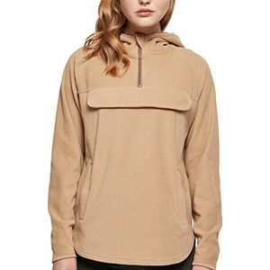 Urban Classics Dames Polar fleece pull-over hoodie hoodie, effen beige, 5XL