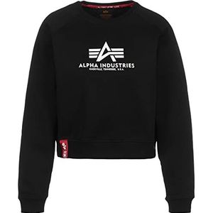 Alpha Industries Basic Boxy Sweater Wmn Sweatshirt voor dames, zwart, zwart, XS