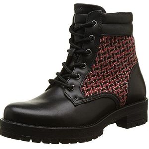 Marc Shoes Melissa Combat Boots voor dames, Zwart Black Combi 00068, 38 EU
