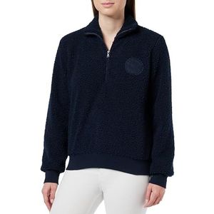 Emporio Armani Trui voor dames, fuzzy fleece sweatshirt, marineblauw, L