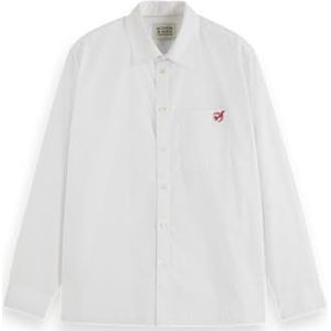 Scotch & Soda Core - The Free Spirit Peace Bird Poplin Shirt, wit 101, 36