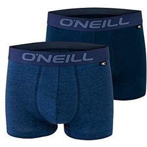 O'Neill Basic Boxershort voor heren, sportondergoed voor alle gelegenheden, set van 2, blauw gemêleerd, M