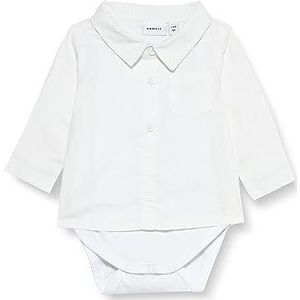 NAME IT Baby Jongens Nbmnasin Shirtbody Body, wit (bright white), 74 cm