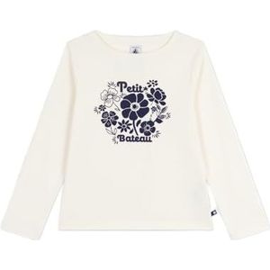 Petit Bateau T-shirt met lange mouwen van bedrukt katoen, Milk, 3 Jaren