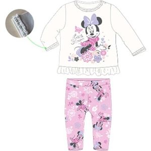 Disney 2-delige set van sweatshirt + broek voor baby's (3 tot 23 maanden), Minnie zacht en warm: sweatshirt + jogger, gemengd patroon, voor meisjes en jongens, model DIS MF 5112B834-S1-23M