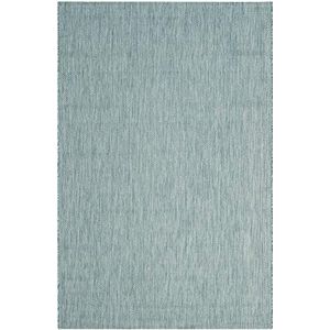 Safavieh tapijt voor binnen en buiten, geweven, polypropyleen, donker aqua 160 X 230 cm Aqua/Aqua