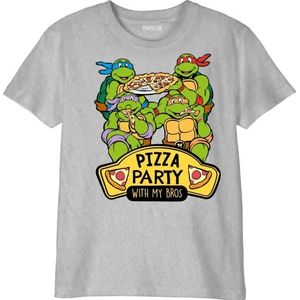 Tortues Ninja T-shirt voor jongens, Grey Melange, 8 Jaren