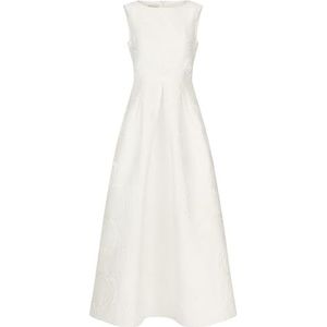 Apart lange trouwjurk met rozenblaadjes, Crème, 44