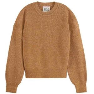 Scotch & Soda Dames Core Fuzzy Crew Neck Pullover Sweater, Tabak Melange 210, L