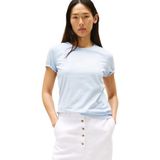Tommy Hilfiger S/S T-shirt voor dames, Blauw (Breezy Blue), XXS