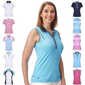 Under Par Golfpoloshirts voor dames, professionele kwaliteit, ademend, vochtafvoerende mouwen en mouwloze golfpoloshirts