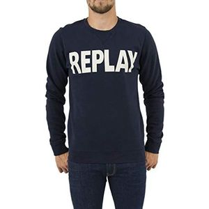 Replay Heren M3666 .000.21842 sweatshirt, blauw (Blue 85), XS, blauw (Blue 85)., XS