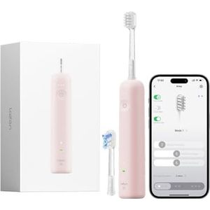 Laifen Wave Special Elektrische tandenborstel, oscillatie en trillingen, sonische tandenborstel voor volwassenen met app, 2 borstelkoppen (roze)