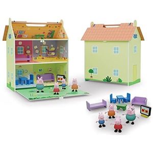 Peppa Pig Poppenhuis - Hout - Speelhuis met Meubels en Speelfiguren - 39 x 36 cm