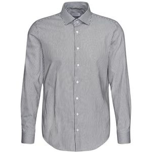 Seidensticker - Herenoverhemd - Donkerblauw - 100% Katoen - Slim Fit