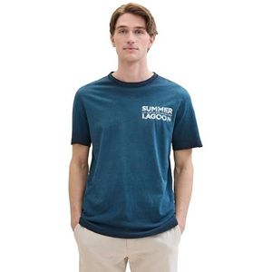 TOM TAILOR Heren T-shirt, 10668 - Sky Captain Blue, XXL