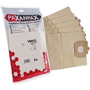 Paxanpax VB823 Compatibele papieren zakken voor Taski Vento 8 type (5 stuks), papier, bruin