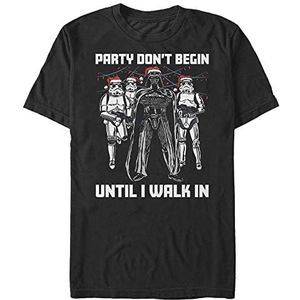 Star Wars Unisex Party Don't Begin Organic T-shirt met korte mouwen, zwart, L, zwart, L