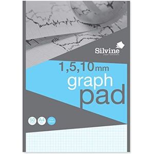 Silvine A4 Professional Graph Pad. 50 vellen van kwaliteit 90gsm papier, wit