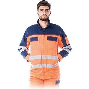 Leber&Hollman LH-Jacwinter_Xxl Vister gevoerde beschermjas, oranje-donkerblauw, XXL maat