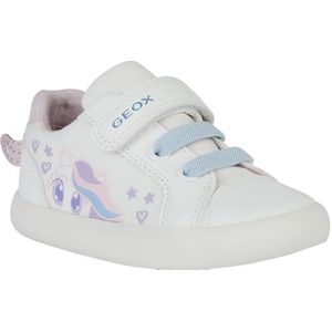 Geox B GISLI Girl C Sneakers voor babymeisjes, wit/roze, 22 EU, wit-roze, 22 EU