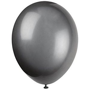 Unique Party 80000 - 12" Latex zwarte ballonnen, pak van 10